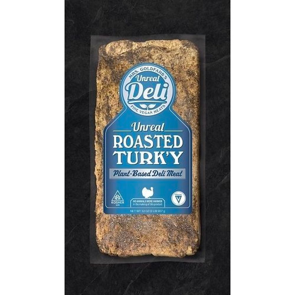 Unreal Unsliced Plant Based Deli Roasted Turkey Slabs, 4 Pound -- 2 Per Case