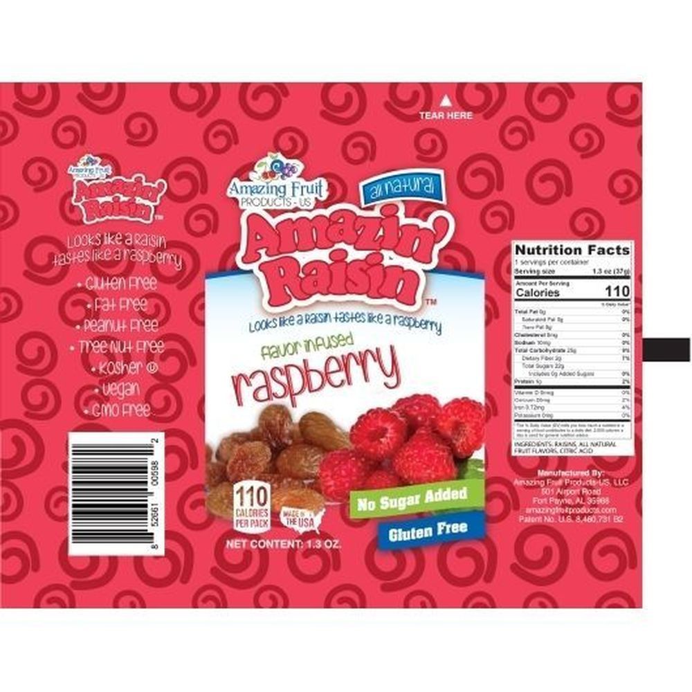 Amazin' Raisin Infused Raspberry, 1.3 Ounce -- 250 Per Case