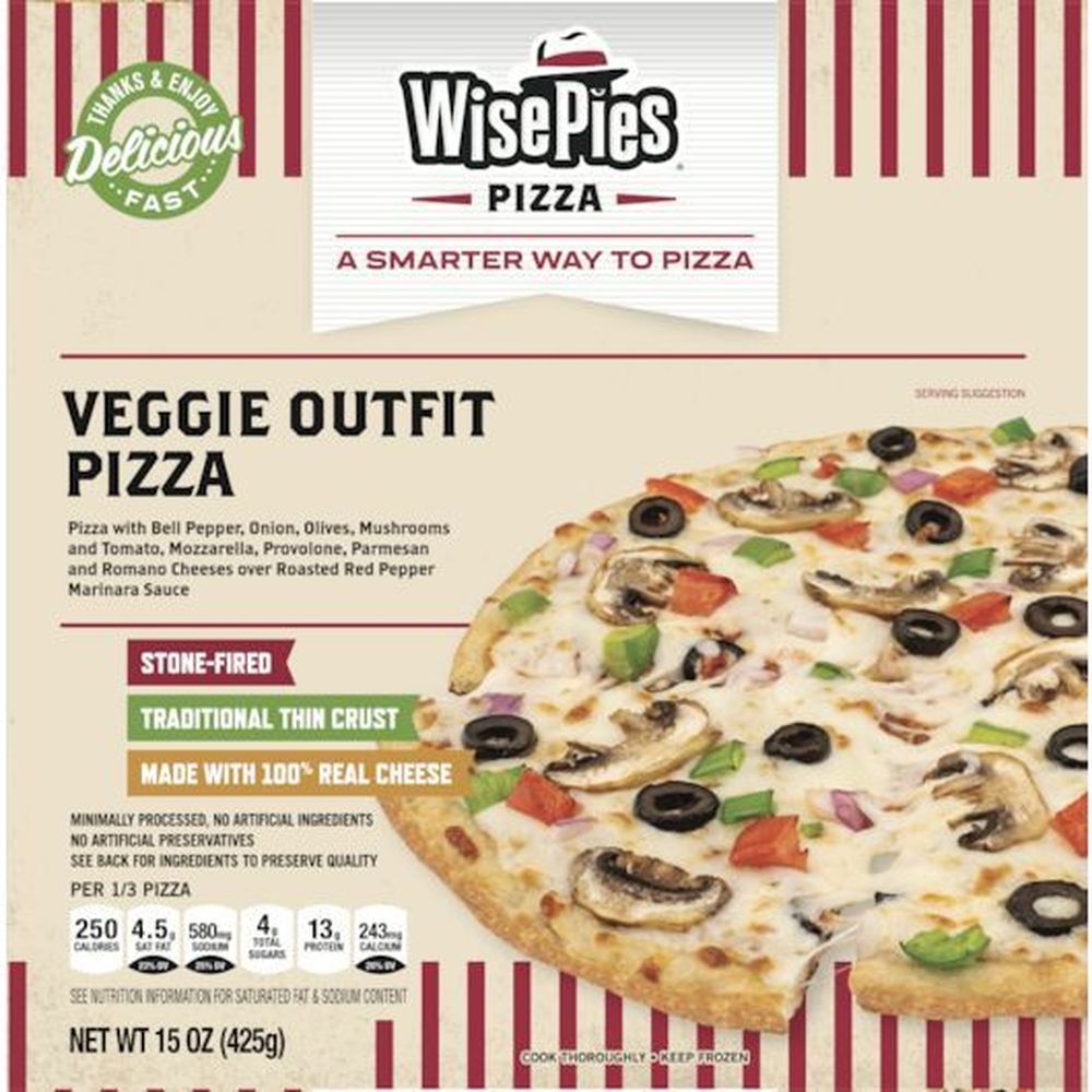 Wisepies 10 Inch Veggie Outfit Traditional Pizza, 15 Ounce -- 8 Per Case
