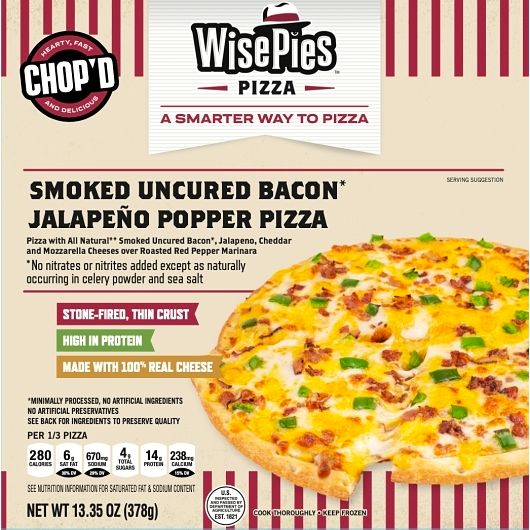 Wisepies 10 Inch Smoked Bacon Jalapeno Popper Pizza, 13.35 Ounce -- 8 Per Case