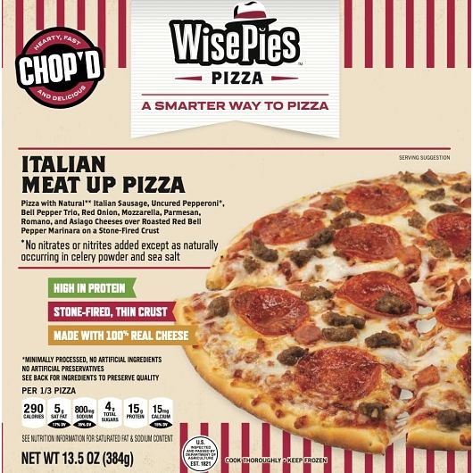 Wisepies Stone Fired Italian Meat Up Pizza Crust, 13.5 Ounce -- 8 Per Case