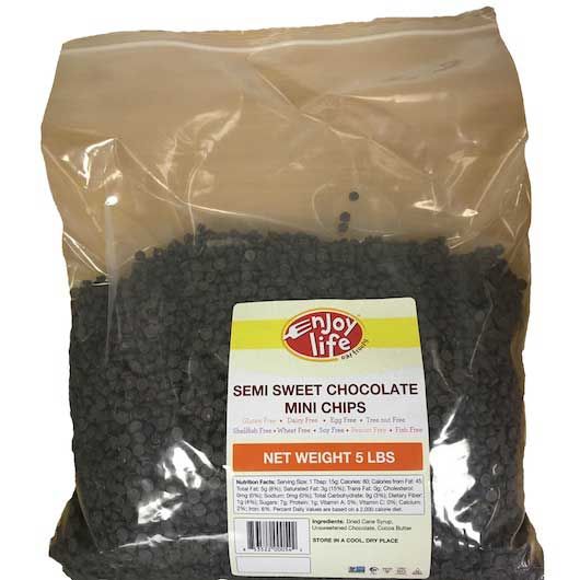 Enjoy Life Semi Sweet Baking Chocolate Mini Chips, 5 Pound -- 1 Each