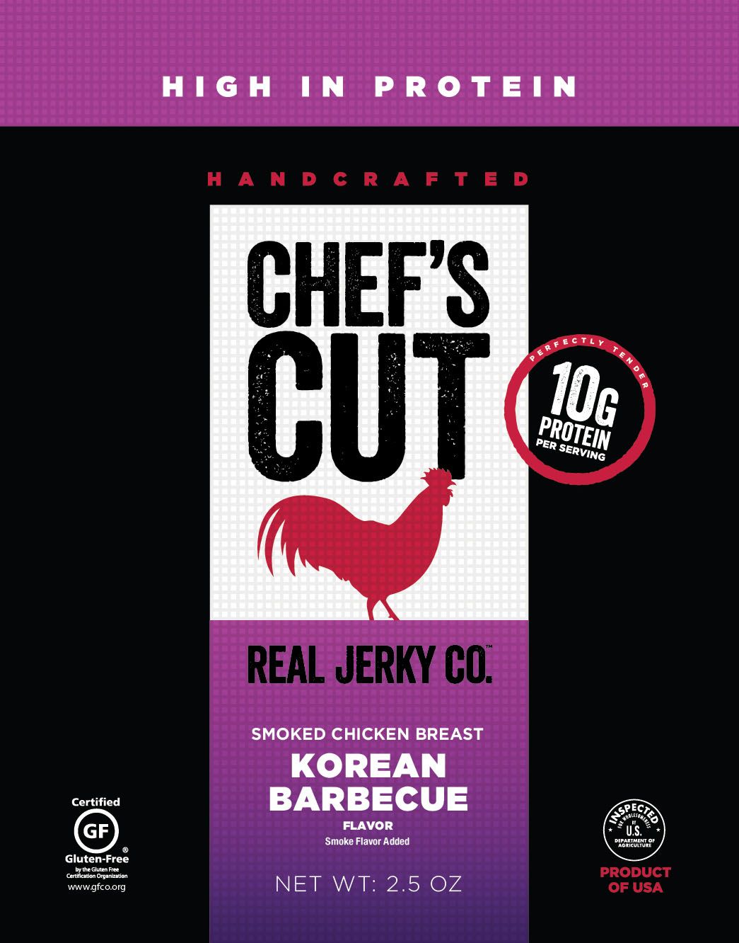 Chef's Cut Real Jerky Co. Korean Style Bbq Smoked Chicken Breast, 2.5 Ounce -- 8 Per Case