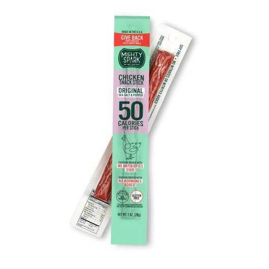 Mighty Spark Food Original Sea Salt Chicken Snack Stick, 1 Ounce -- 48 Per Case