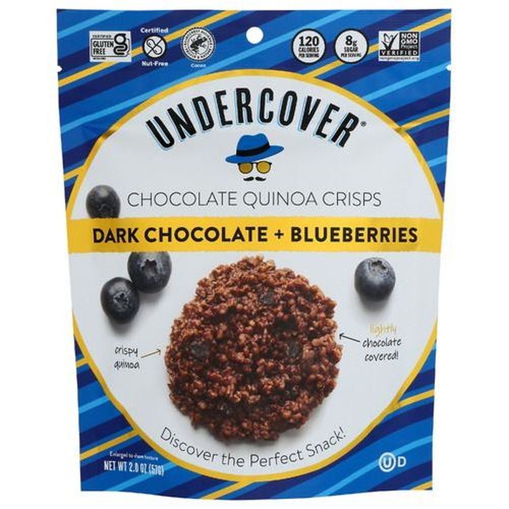Undercover Quinoa Dark Chocolate Plus Blueberry Quinoa Crisps, 2 Ounce -- 12 Per Case
