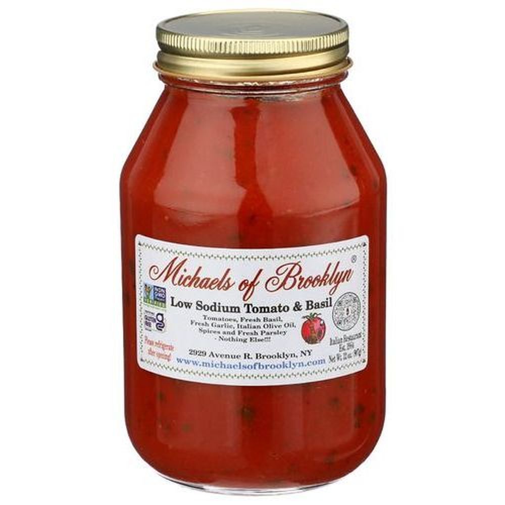 Michaels Of Brooklyn Low Sodium Tomato And Basil Sauce, 32 Ounce -- 6 Per Case