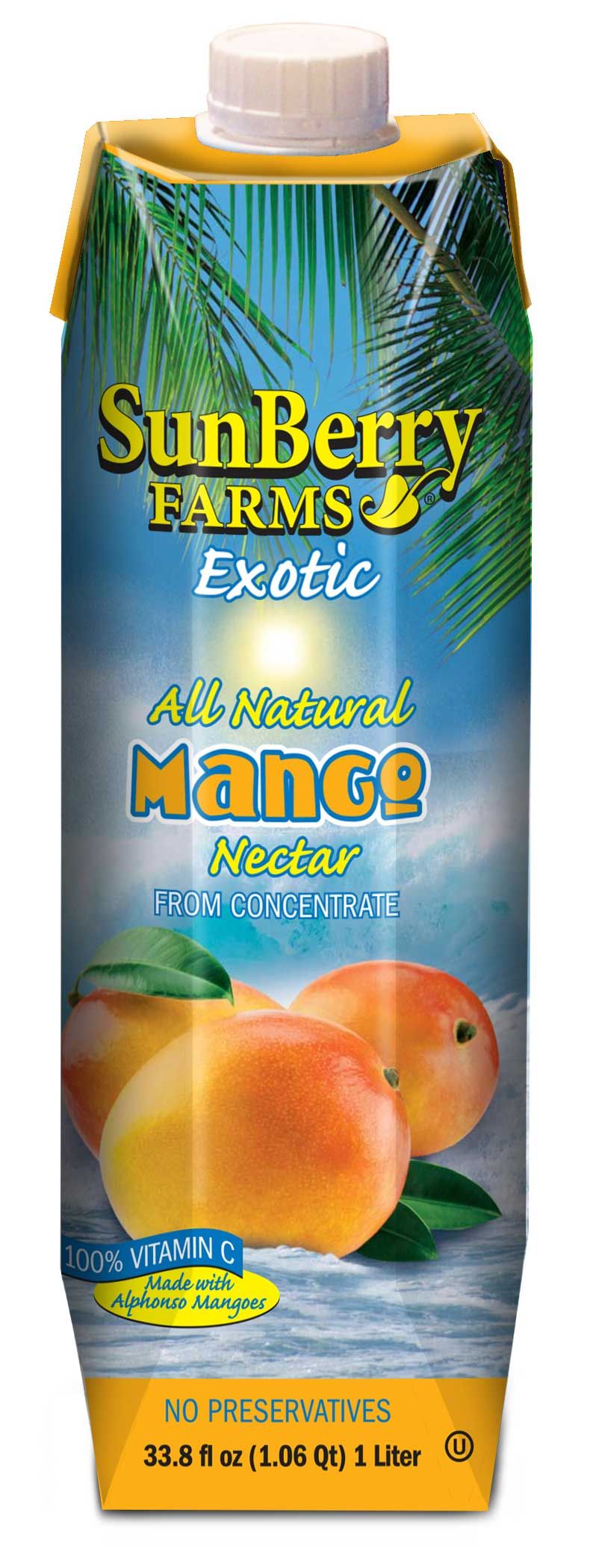 Sunberry Farms 25 Percent Mango Nectar Juice, 33.8 Fluid Ounce -- 12 Per Case