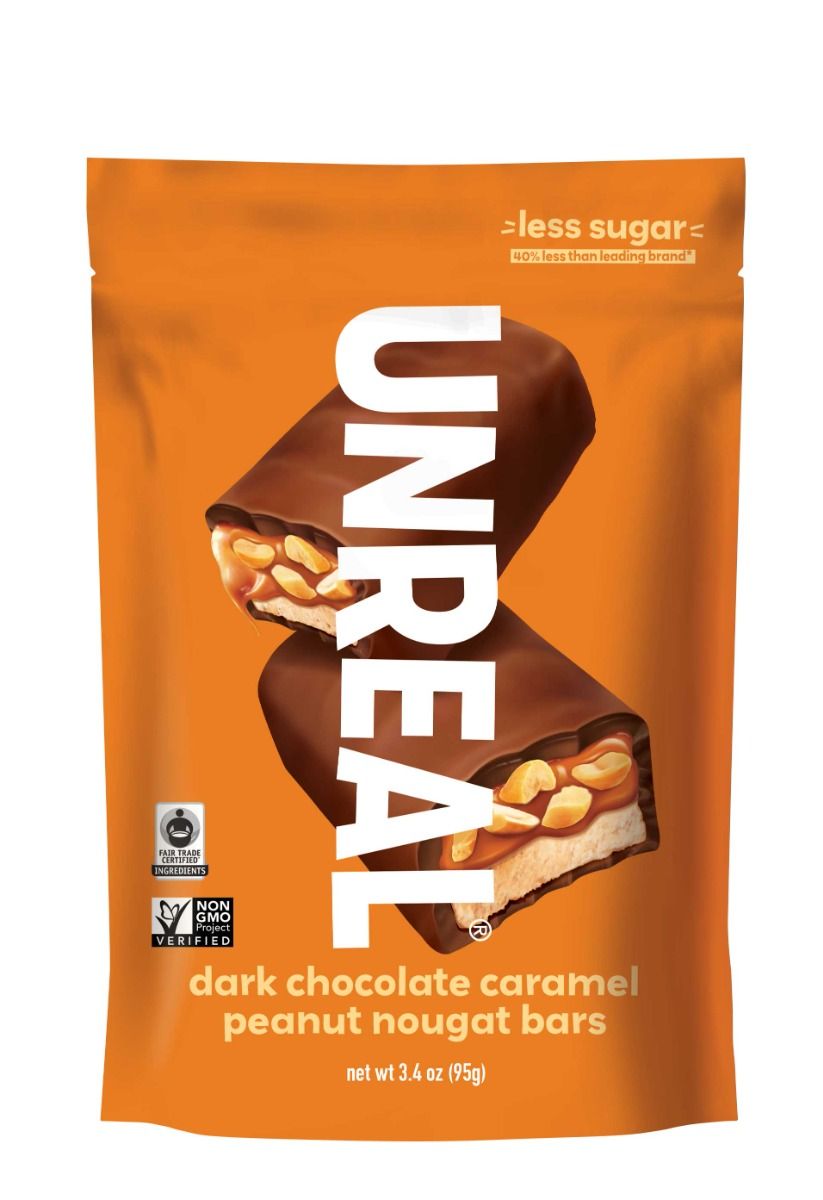 Unreal Dark Chocolate Caramel Peanut Nougat Bar, 3.4 Ounce -- 6 Per Case