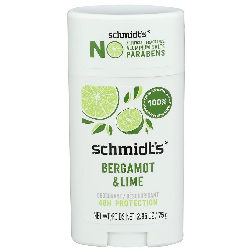 Schmidts Bergamot And Lime Deodorant Stick, 2.65 Ounce -- 3 Per Case