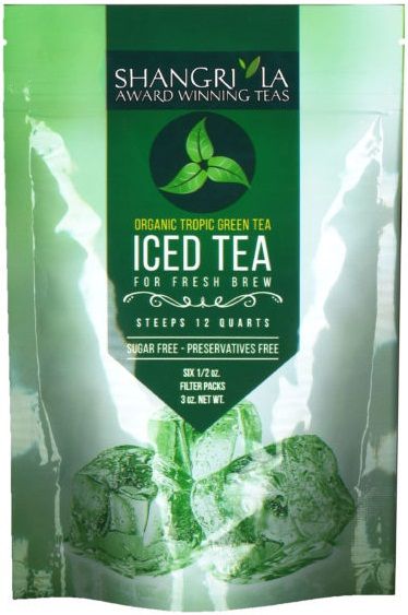 Shangri La Organic Tropical Green Iced Tea, 6 Count -- 12 Per Case