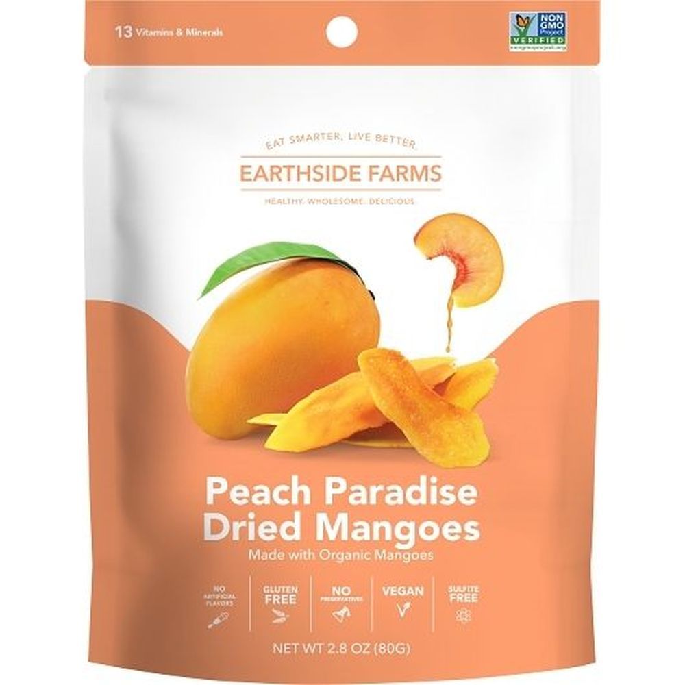 Earthside Farms Peach Paradise Dried Mangoes, 2.8 Ounce -- 6 Per Case