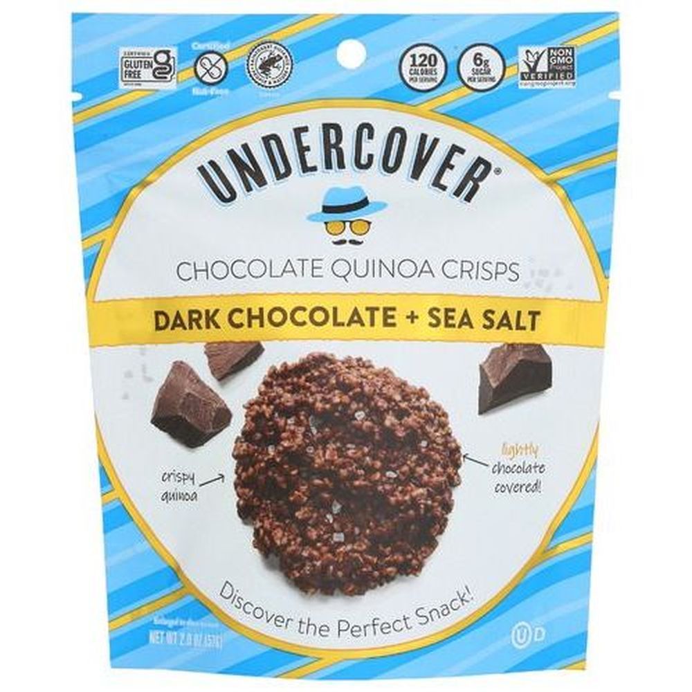 Undercover Quinoa Dark Chocolate Plus Sea Salt Quinoa Crisps, 2 Ounce -- 12 Per Case
