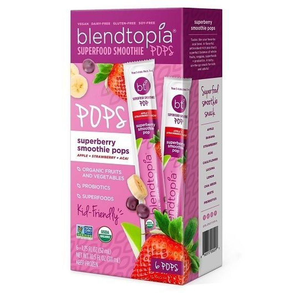 Blendtopia Superberry Smoothie Pops, 10.5 Ounce -- 8 Per Case