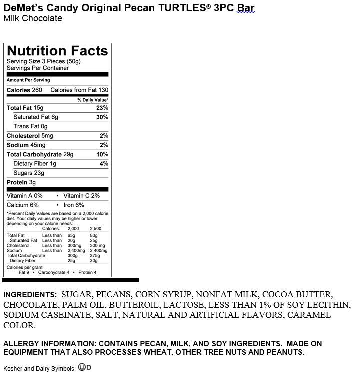 Turtles Original King Size Bar Candy, 1.76 Ounce -- 144 Per Case