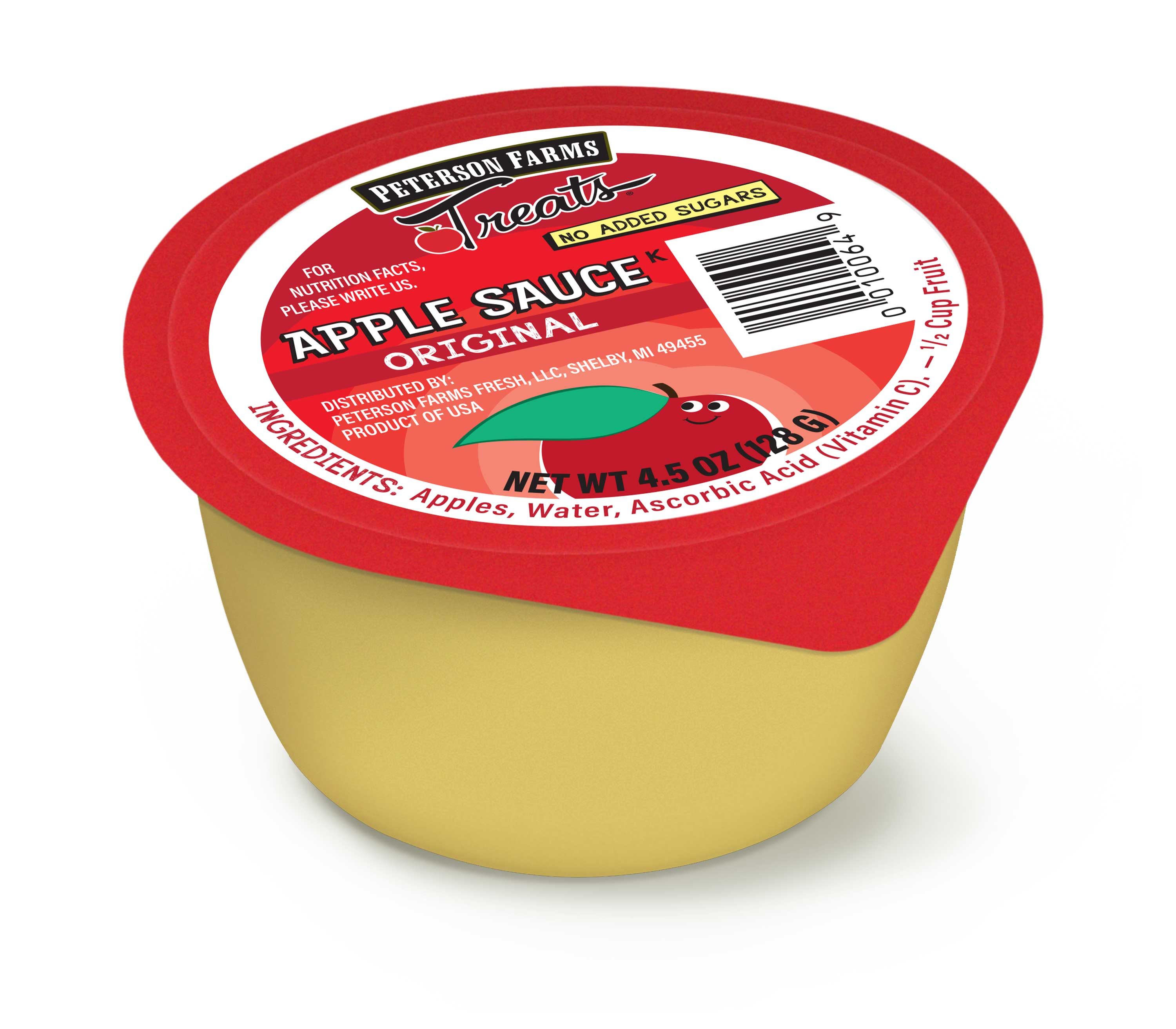 Peterson Farms Applesauce Original Smart Snack Cups, 4.5 Ounce -- 96 Per Case