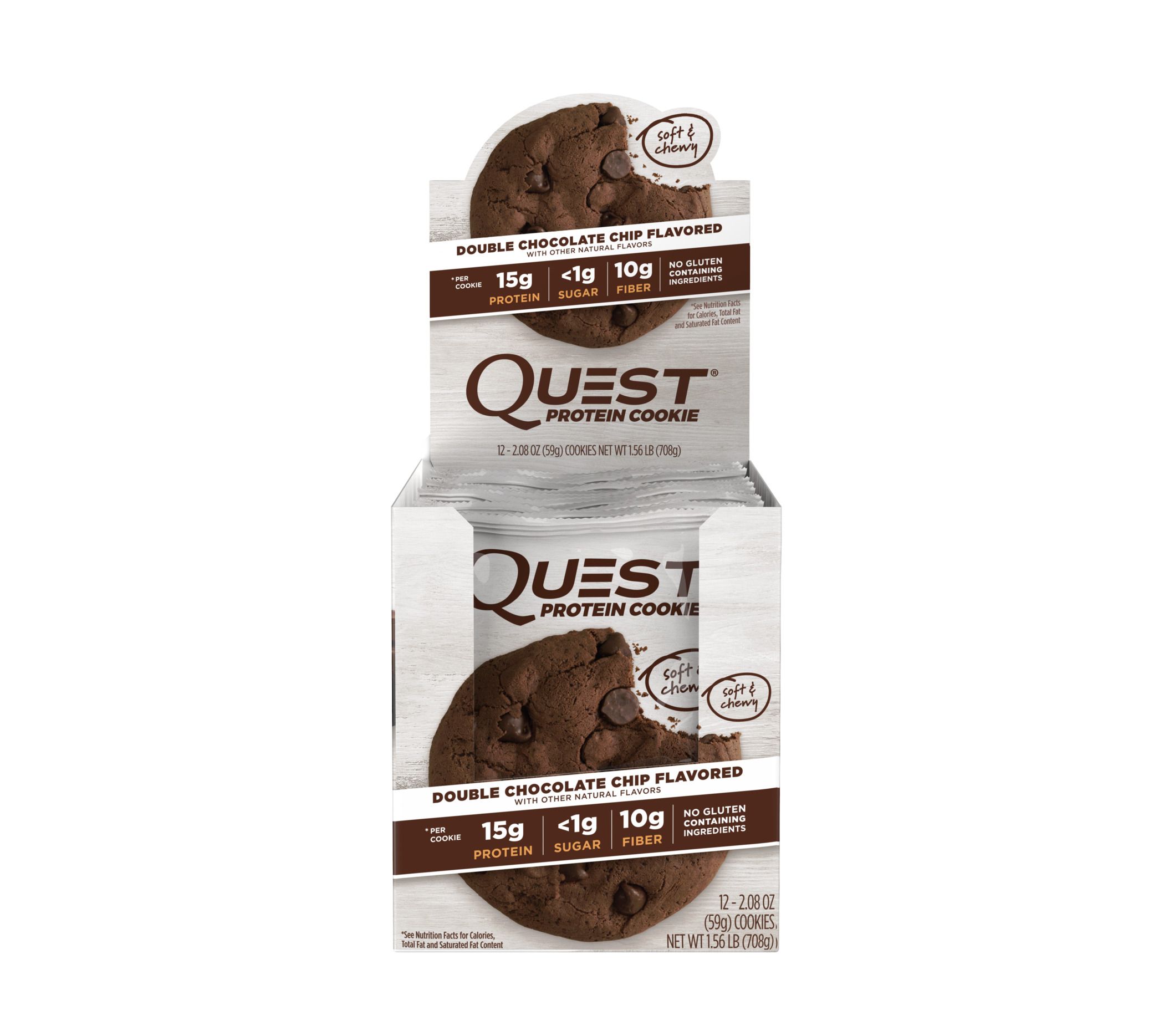 Quest Double Chocolate Chip Protein Cookie, 2.08 Ounce -- 72 Per Case