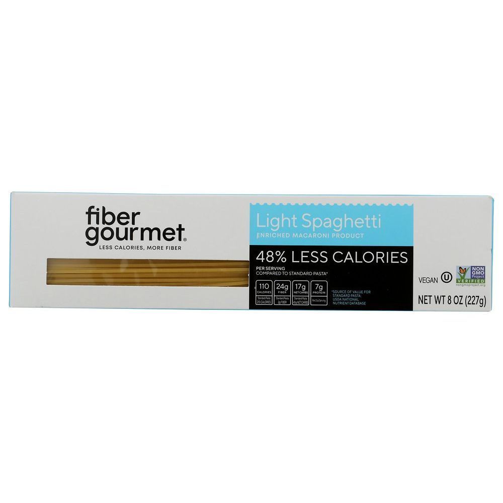 Fiber Gourmet Light Spaghetti Pasta, 8 Ounce -- 12 Per Case