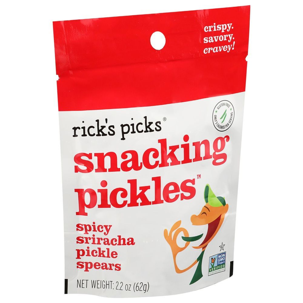 Ricks Picks Spicy Sriracha Pickle Spears Snacking Pickles, 2.2 Ounce -- 12 Per Case