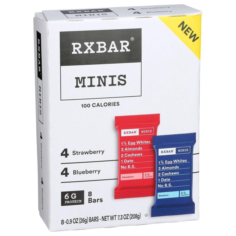 Rxbar Minis Strawberry And Blueberry Protein Bar, 7.36 Ounce -- 6 Per Case