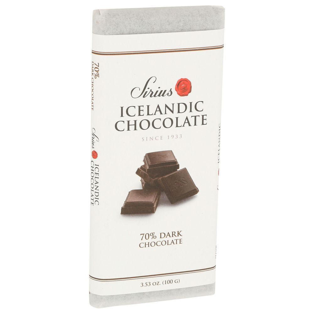 Sirius Icelandic 70 Percent Dark Chocolate Bar, 3.53 Ounce -- 12 Per Case