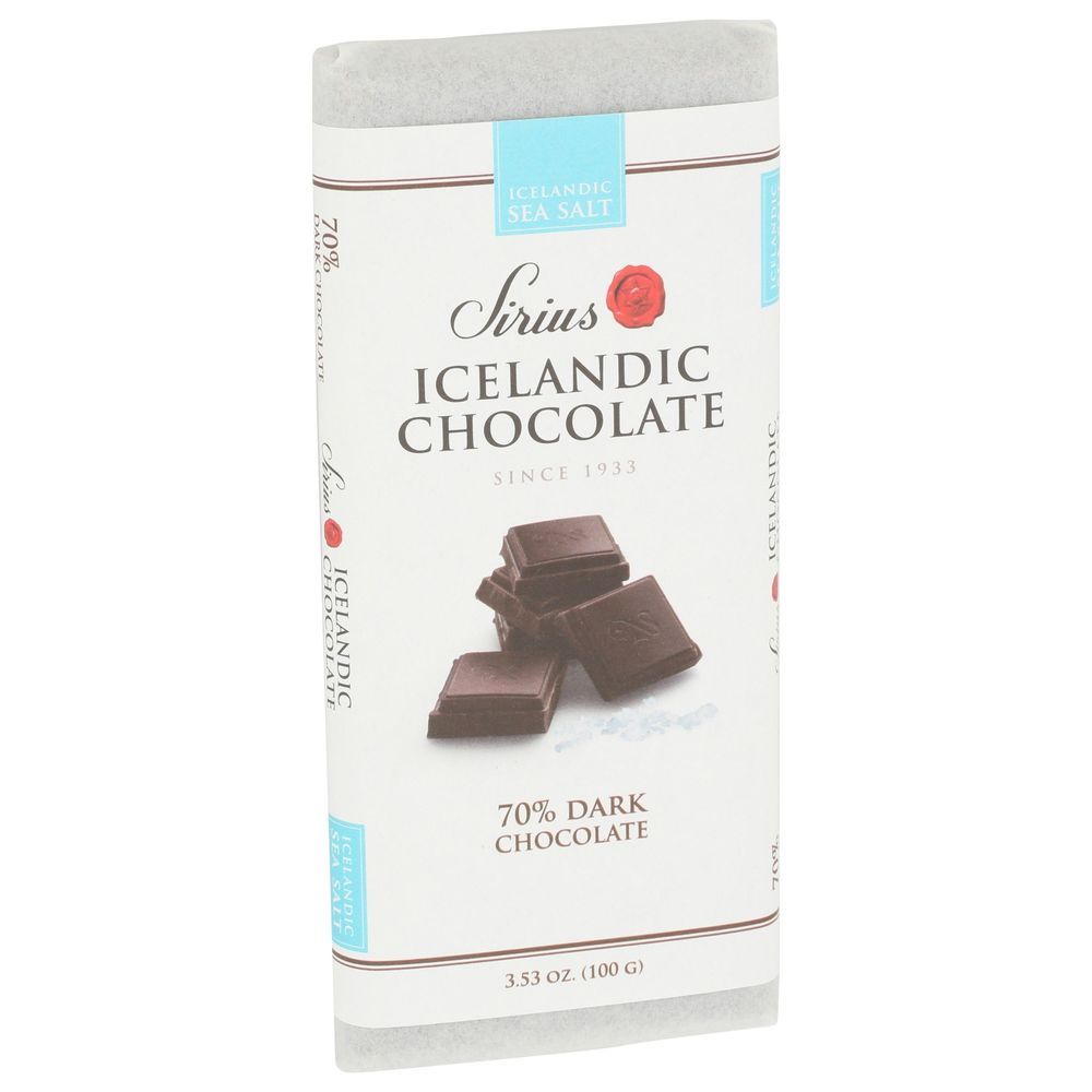 Sirius Icelandic 70 Percent Dark Chocolate Bar With Sea Salt, 3.53 Ounce -- 12 Per Case