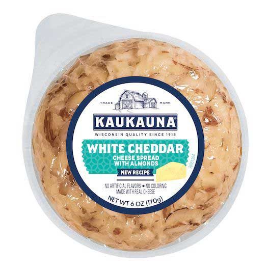 Kaukauna White Cheddar Cheese Spread With Almonds, 6 Ounce -- 12 Per Case