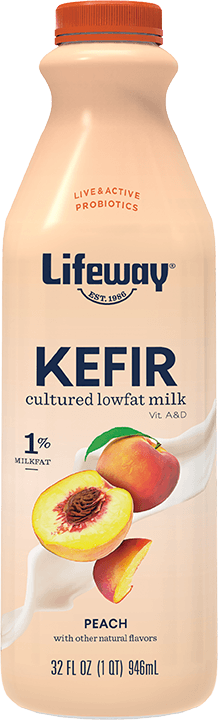 Lifeway Probiotic Low Fat Peach Kefir, 32 Ounce -- 6 Per Case