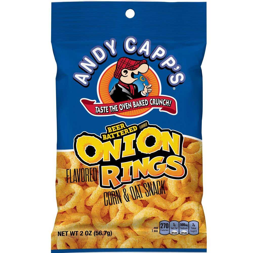 Andy Capp's Beer Battered Onion Rings Baked Oat And Corn Snacks, 2 Ounce -- 12 Per Case