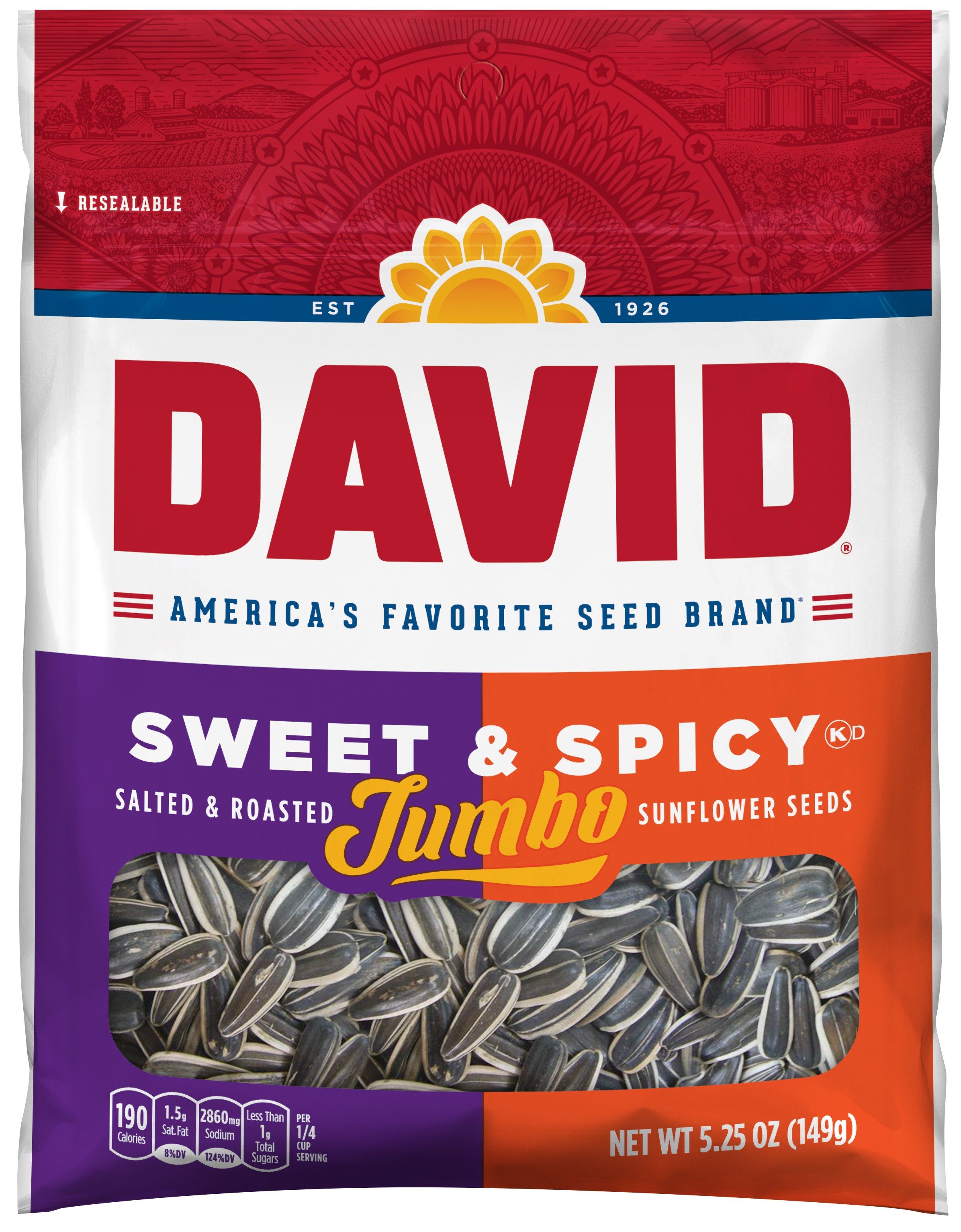 David Sweet And Spicy Sunflower Seed, 5.25 Ounce -- 12 Per Case