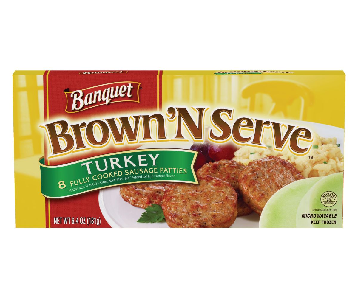 Banquet Brown N Serve Turkey Sausage Patties, 6.4 Ounce -- 12 Per Case