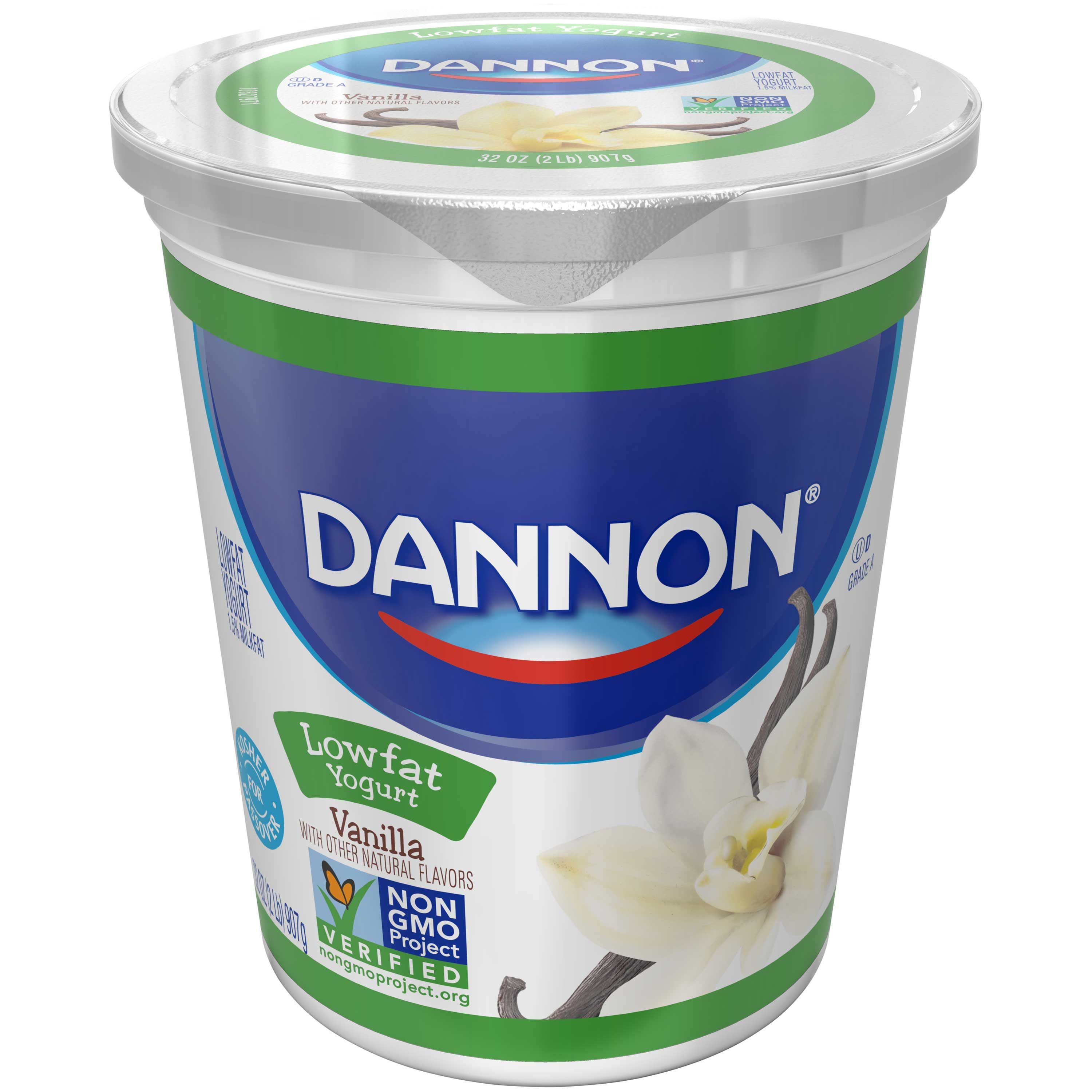 Dannon All Natural Quart Vanilla Lowfat Yogurt, 32 Ounce -- 6 Per Case