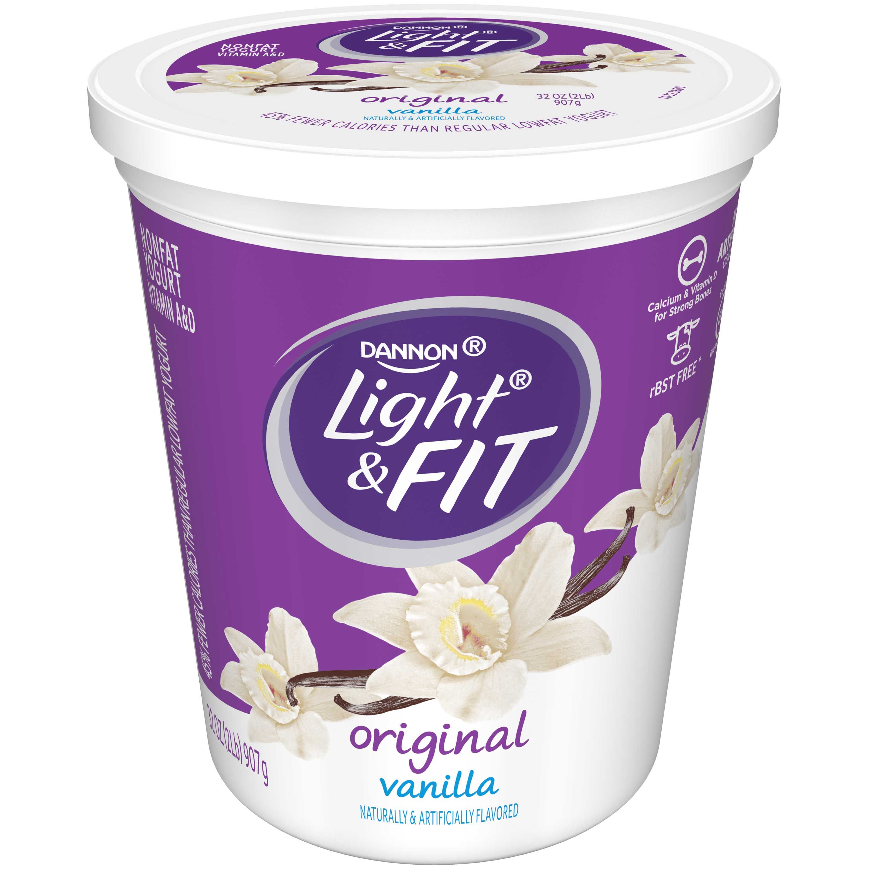 Light & Fit Quarts Vanilla Nonfat Yogurt, 32 Ounce -- 6 Per Case