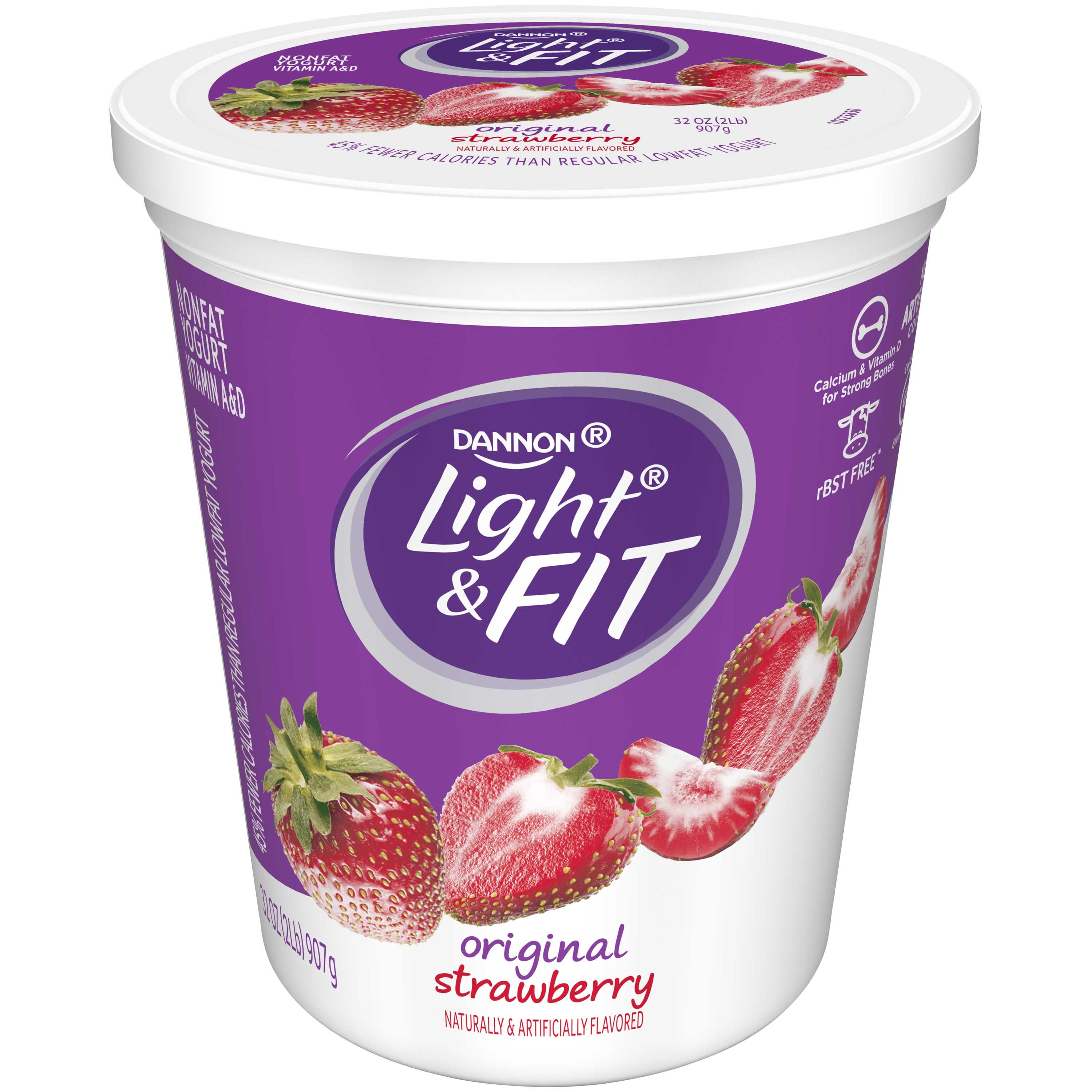 Light & Fit Quarts Strawberry Greek Nonfat Yogurt, 32 Ounce -- 6 Per Case