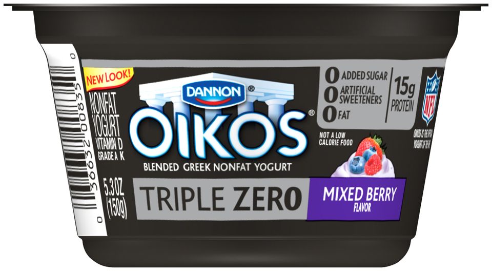 Oikos Organic Triple Zero Mixed Berry Nonfat Greek Yogurt, 5.3 Ounce -- 12 Per Case
