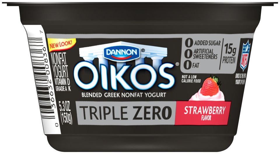 Oikos Triple Zero Strawberry Greek Yogurt, 5.3 Ounce -- 12 Per Case