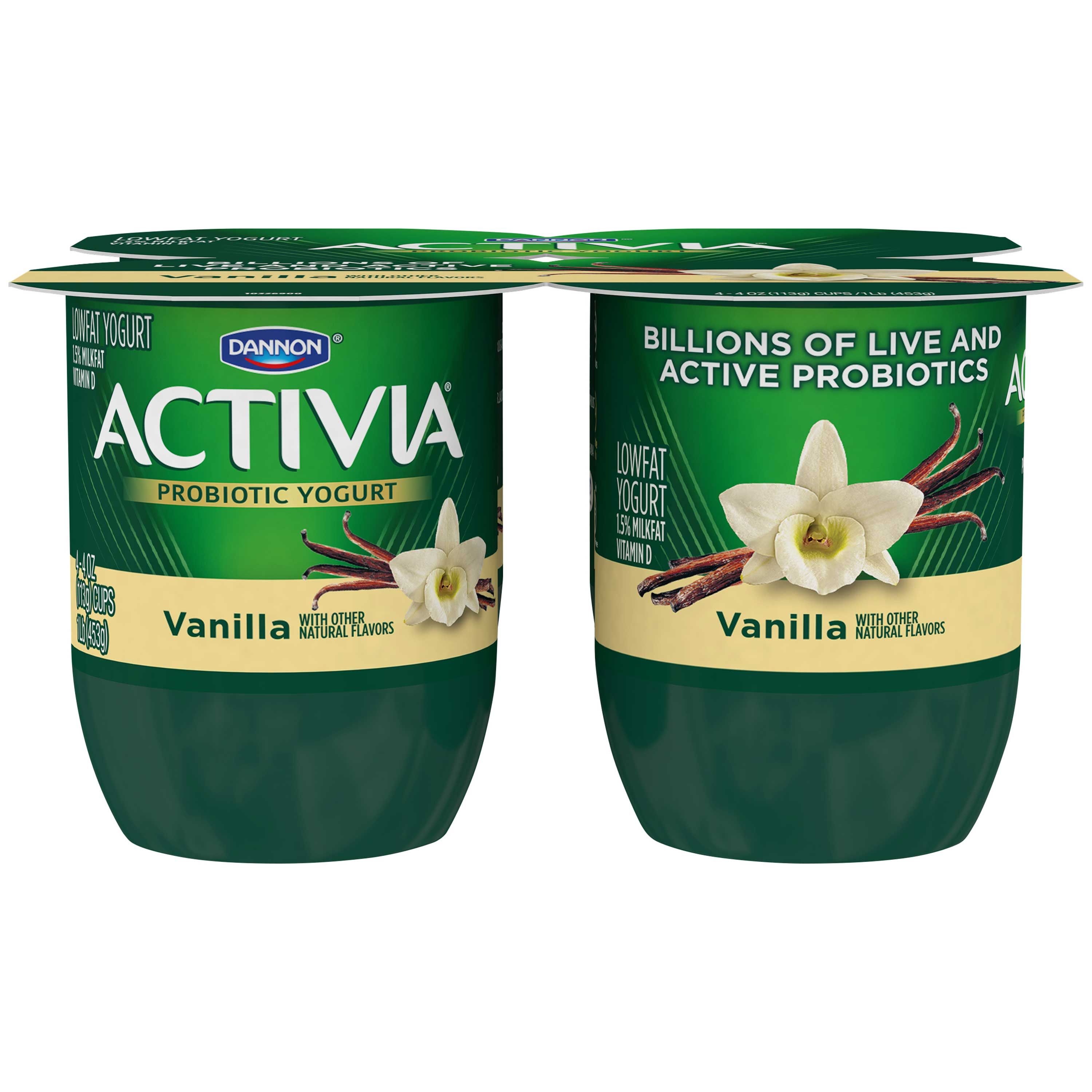 Activia Vanilla Probiotic Yogurt, 4 Ounce -- 24 Per Case