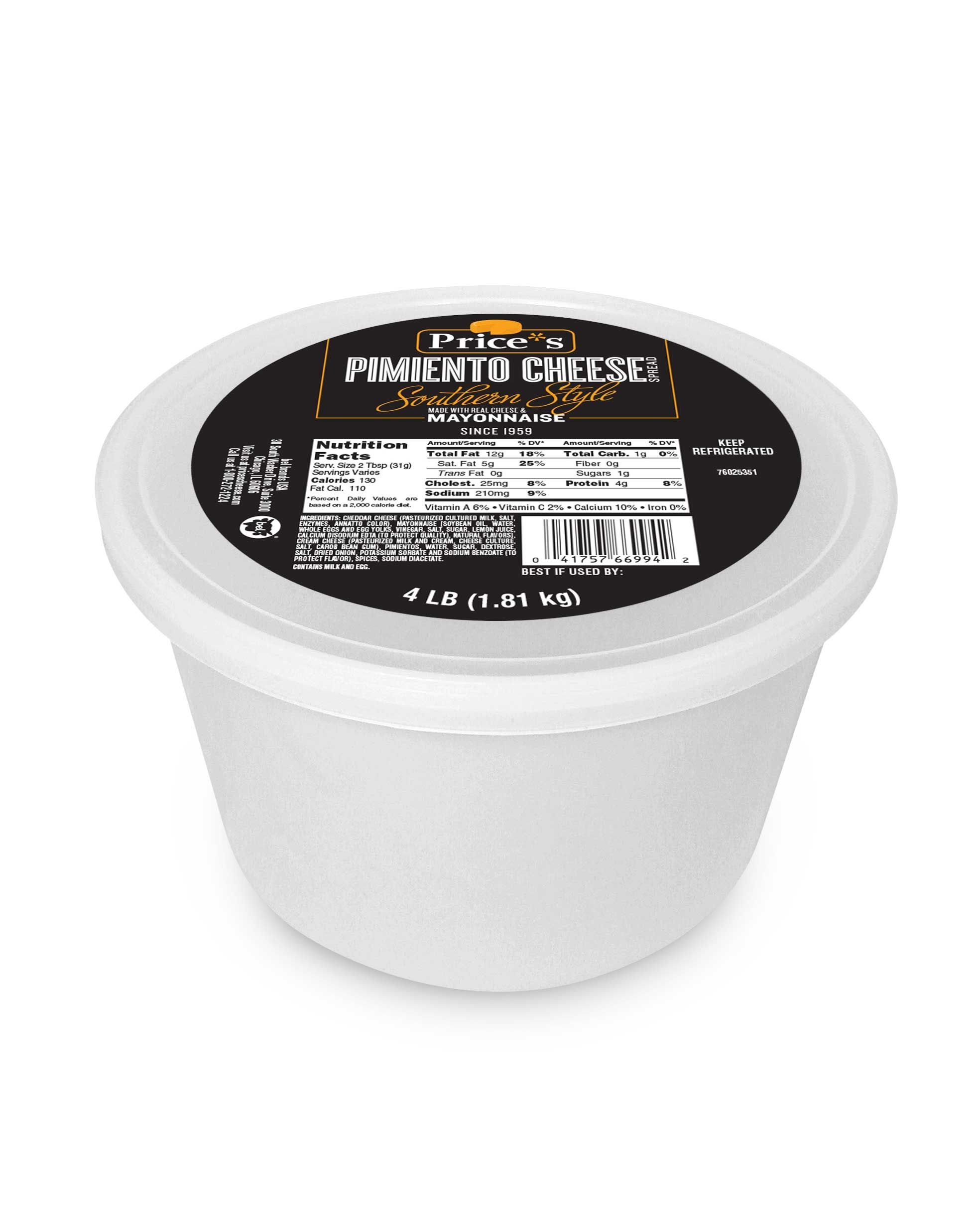Price's Southern Style Pimento Cheese Spread, 4 Pound -- 4 Per Case