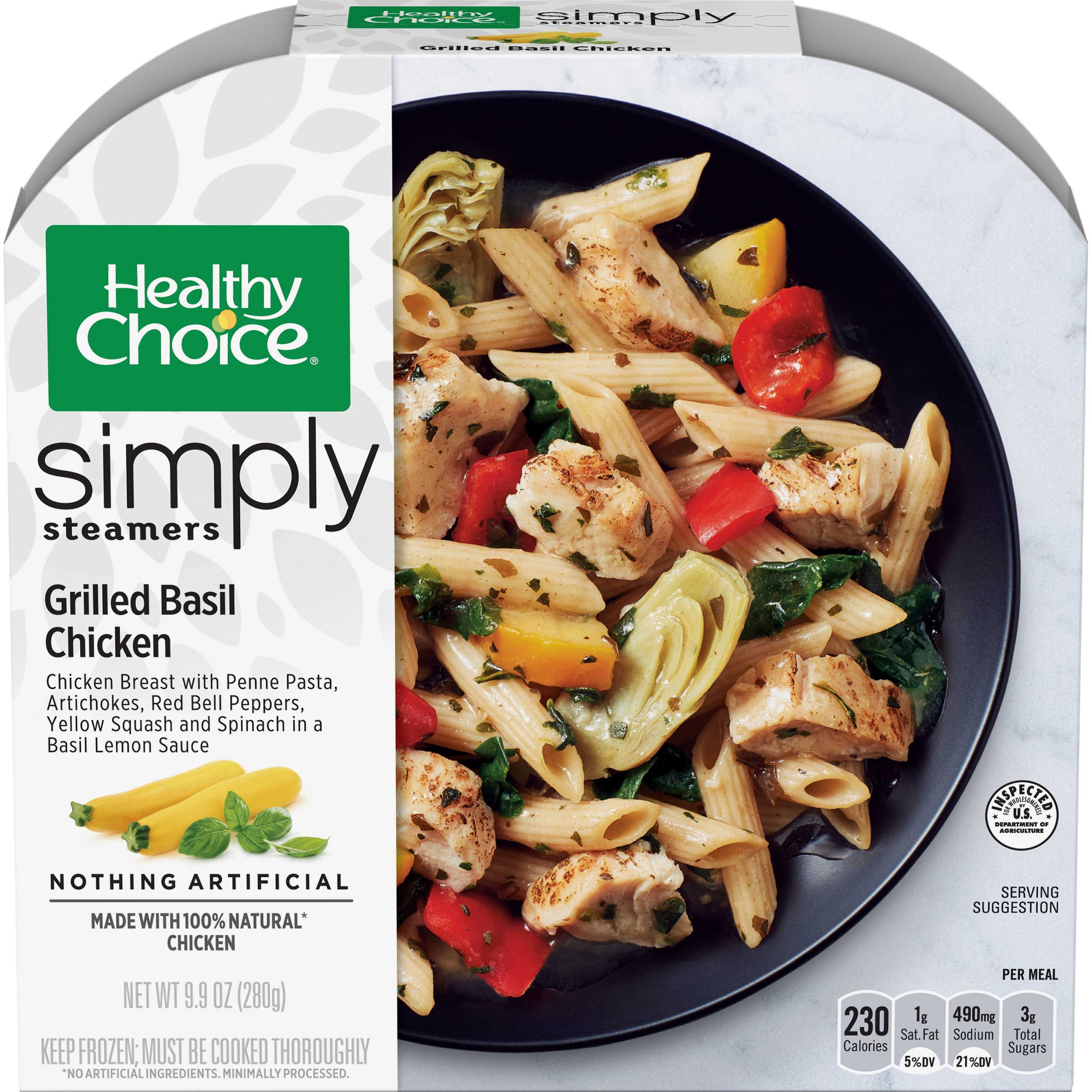 Healthy Choice Simply Steamers Grilled Basil Chicken, 9.9 Ounce -- 8 Per Case