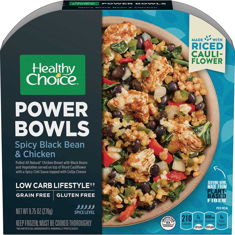 Healthy Choice Power Bowl Spicy Bean And Chicken With Riced Cauliflower, 9.75 Ounce -- 8 Per Case