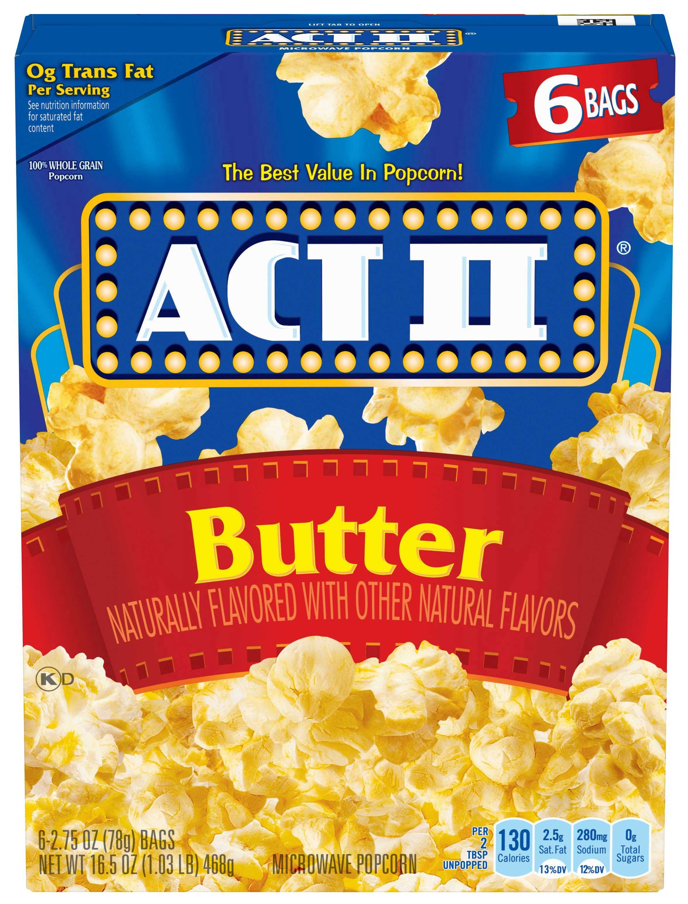 Act Ii Microwave Butter Popcorn, 16.5 Ounce -- 6 Per Case