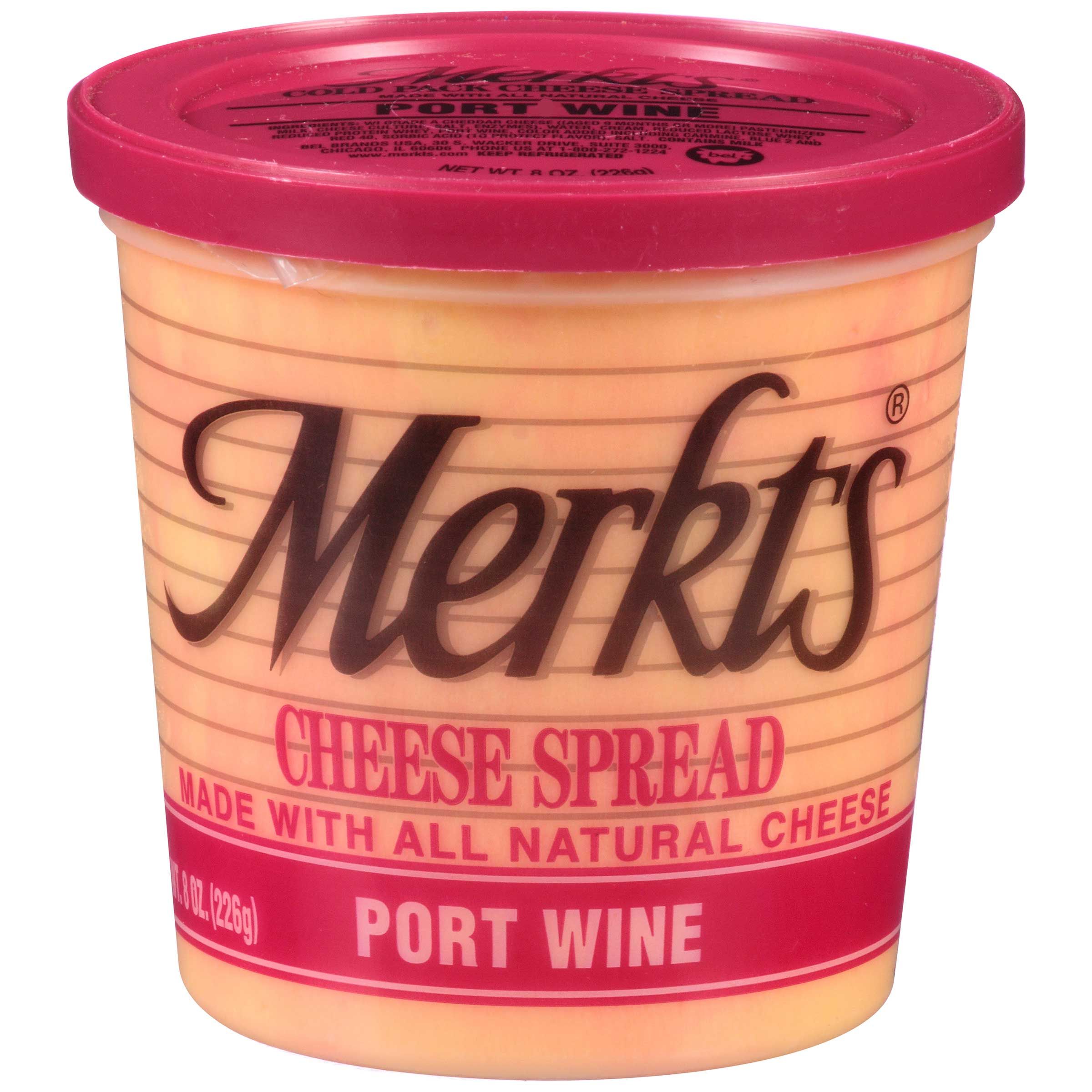 Merkt's Port Wine Cheese Spread, 8 Ounce Cup -- 12 Per Case