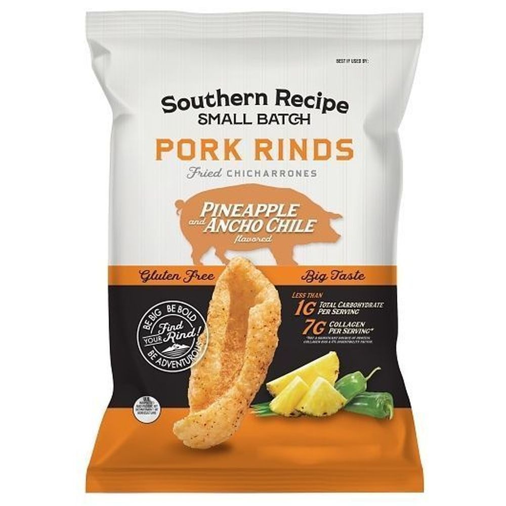 Southern Recipe Small Batch Pineapple Ancho Chile Pork Rinds, 2 Ounce -- 6 Per Case