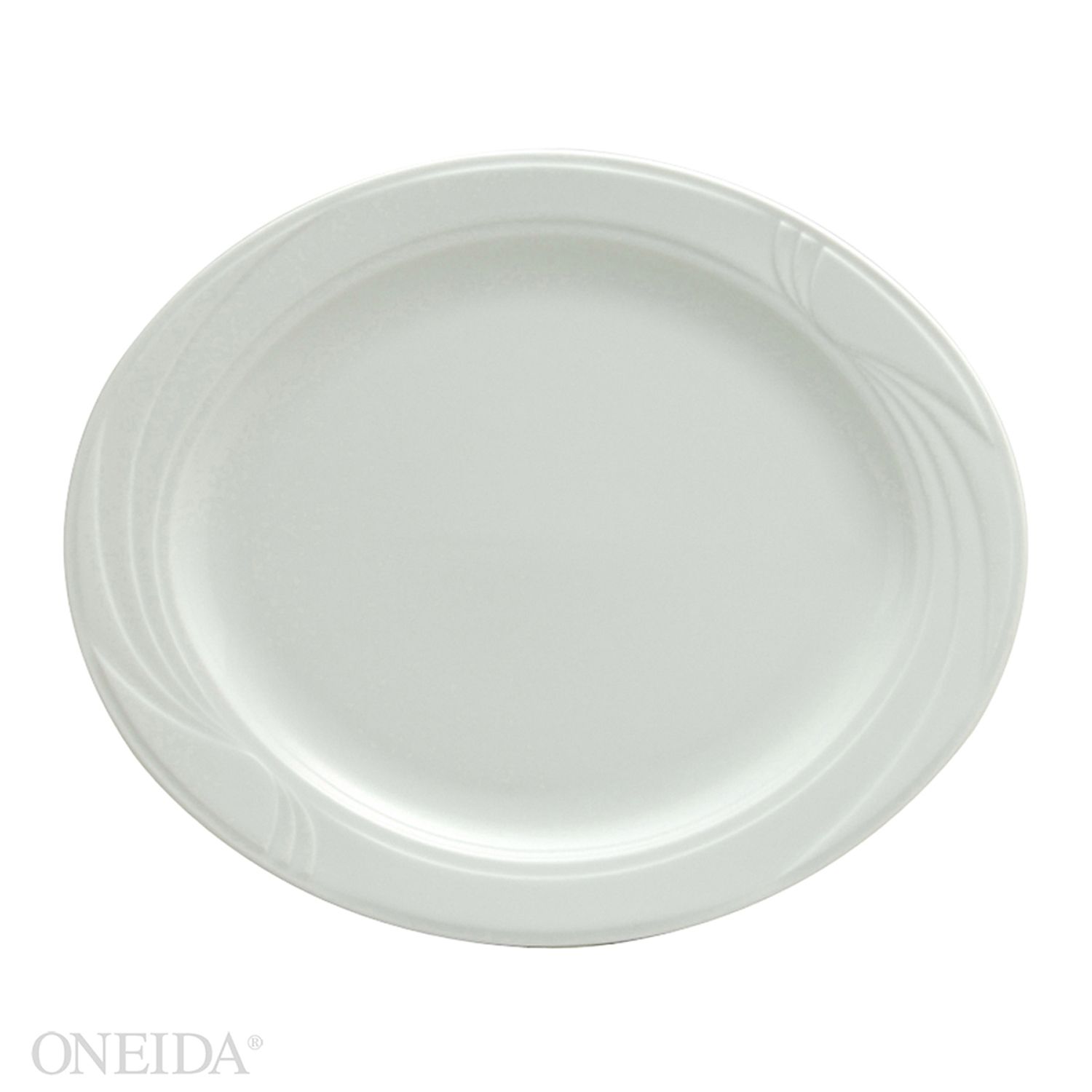 Oneida Delco 13 Inch Arcadia Shape Oval Platter, Arcadia Pattern -- 12 Per Case