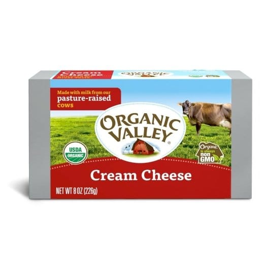 Organic Valley Cream Cheese Bar, 8 Ounce -- 36 Per Case