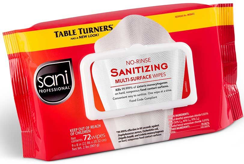 Sani Professional No Rinse Sanitizing Multi Surface Wipes, 72 Count -- 12 Per Case