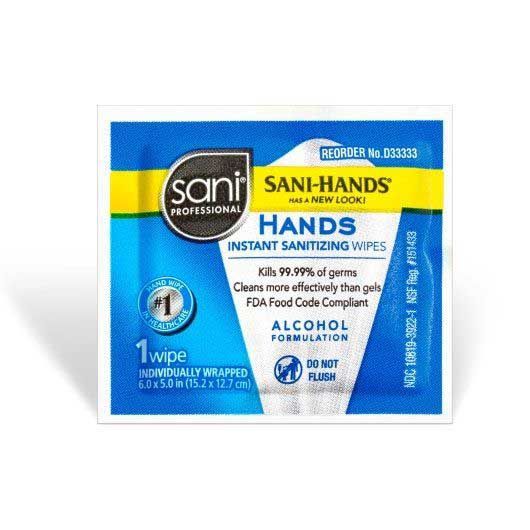 Sani Professional Nice Pak Sani Hands Cloth Sanitizing Wipes, 150 Count -- 20 Per Case