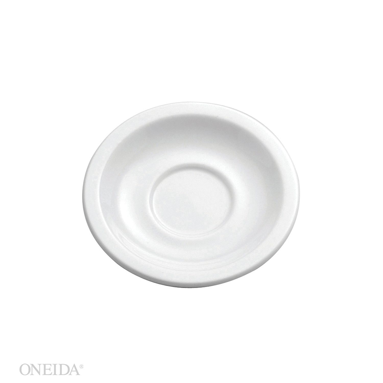 Oneida Buffalo Bright White Ware Undecorated Rolled Edge Saucer, 6 Inch -- 36 Per Case