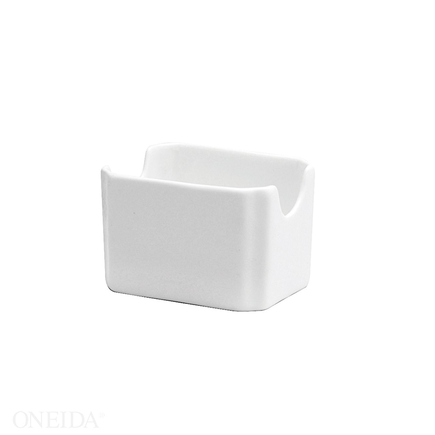 Oneida Bright White Ware Porcelain Sugar Packet Holder, 3.25 Inch Length -- 36 Per Case