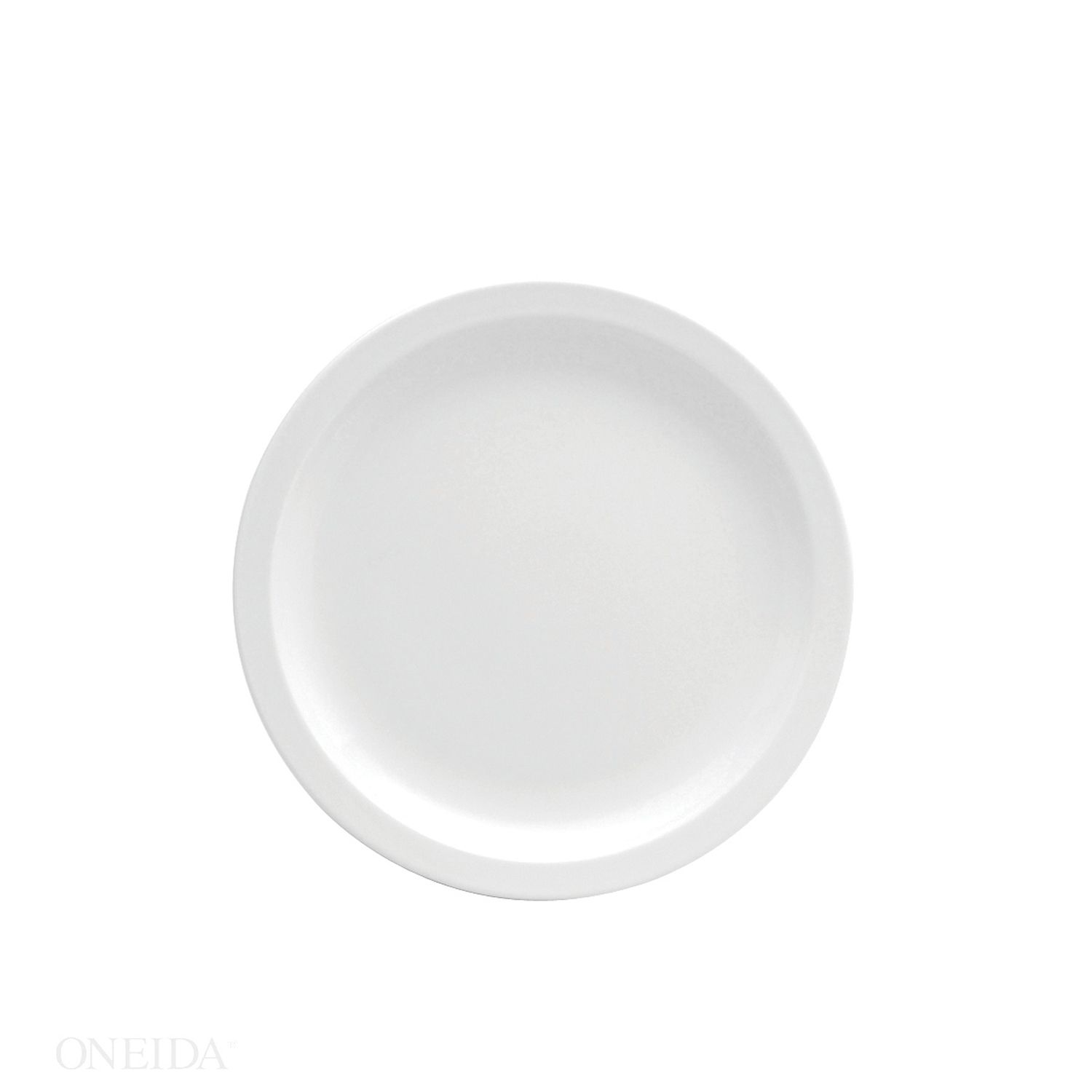 Oneida Buffalo Bright White Narrow Rim Undecorated Ceramic Plate, 8.25 Inch -- 24 Per Case