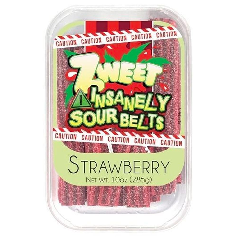 Zweet Insanely Strawberry Sour Belts, 10 Ounce -- 24 Per Case